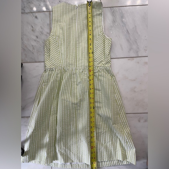 Crown & Ivy, size 8, green and white stripe seersucker mini knee length dress - Picture 8 of 8